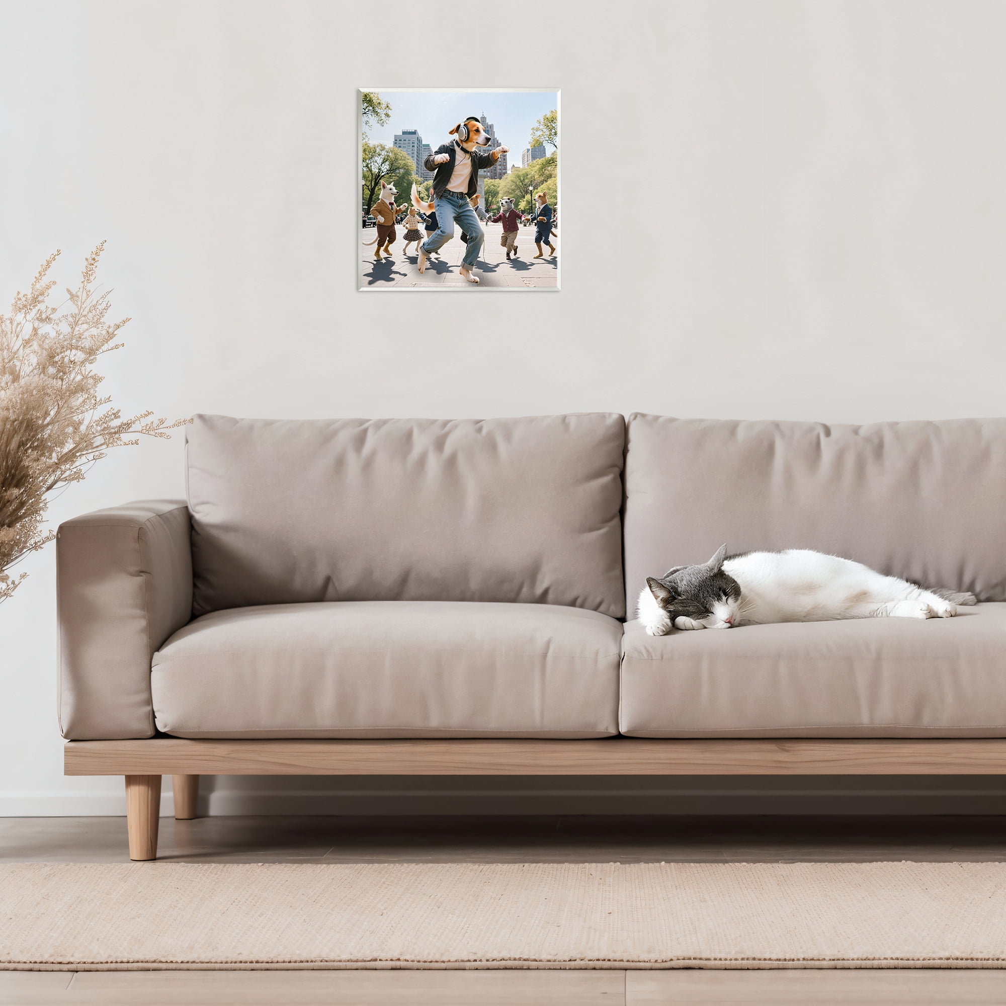 Stupell Industries Stylish Dog Dancing in Park Wall Plaque Art, design by CAD Designs