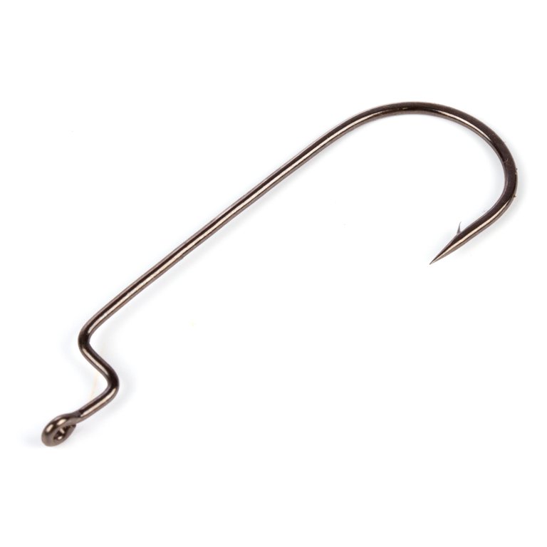 Granite Outdoors Premium High Carbon Steel Round Bend Worm Fishing Hooks  Size1/0