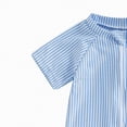 thumbnail image 4 of HCNTES Toddler Boys Rash Guard Swimsuit Funny Print Zipper Short Sleeve Bathing Suit Infant Bathing Suit Swimwear Beachwear Blue,6-12 M, 4 of 8