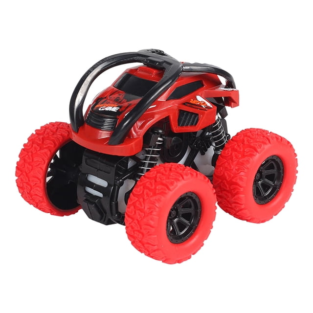 Red Red Inertial 4Wd Stunt Climbing Car, Anti-Fall Off-Road Vehicle Model, 360° Rotation, Rubber Tires, Abs Material, Christmas Gift For Kids
