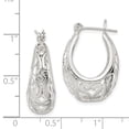 thumbnail image 2 of 925 Sterling Silver Oval Filigree Hoop Earrings, 2 of 5