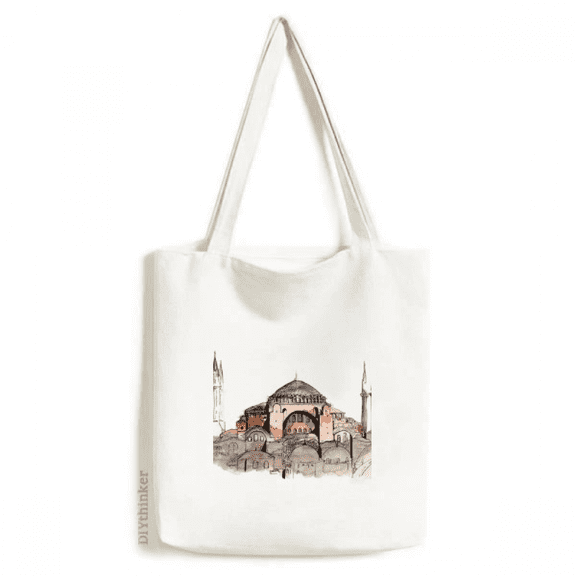 Turkey Hagia Sophia Istanbul Tote Canvas Bag Shopping Satchel Casual Handbag