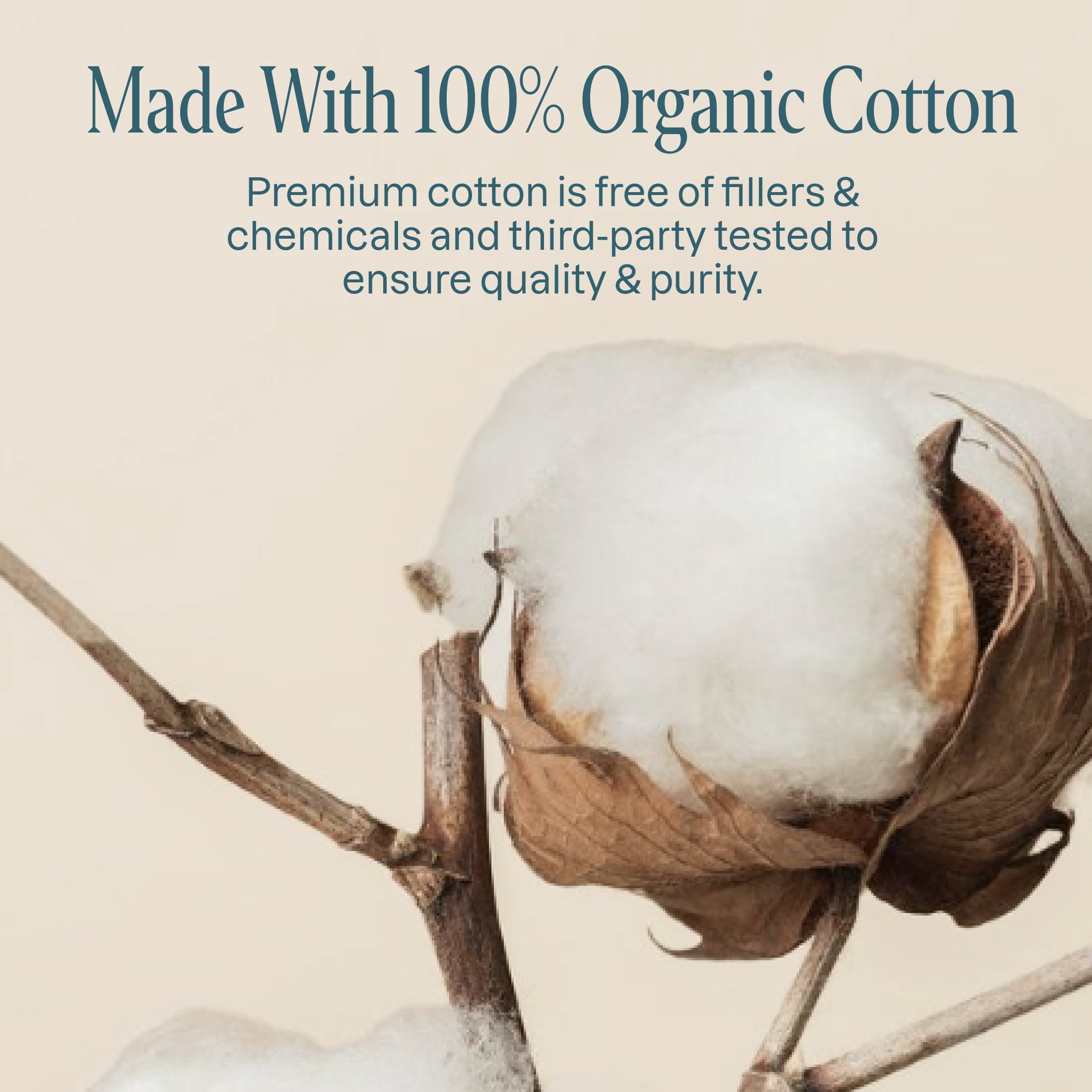 Cliganic Organic Cotton Rounds, 100 Count, Hypoallergenic, Lint-Free