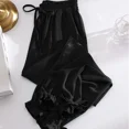 thumbnail image 3 of Pantalons d'Été Fins pour Femmes Design à Cordon Simple Adorable Tout-Aller Confortable Pantalon Décontracté Léger Doux Uni Mode Douce, 3 of 5