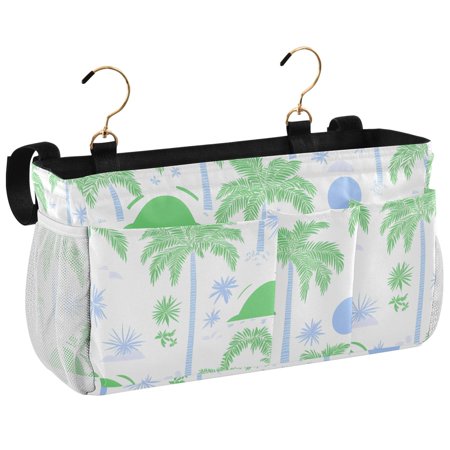 Ryvnso Bedside Caddy Palm Trees-a3 Bedside Storage Bag Hanging Organizer