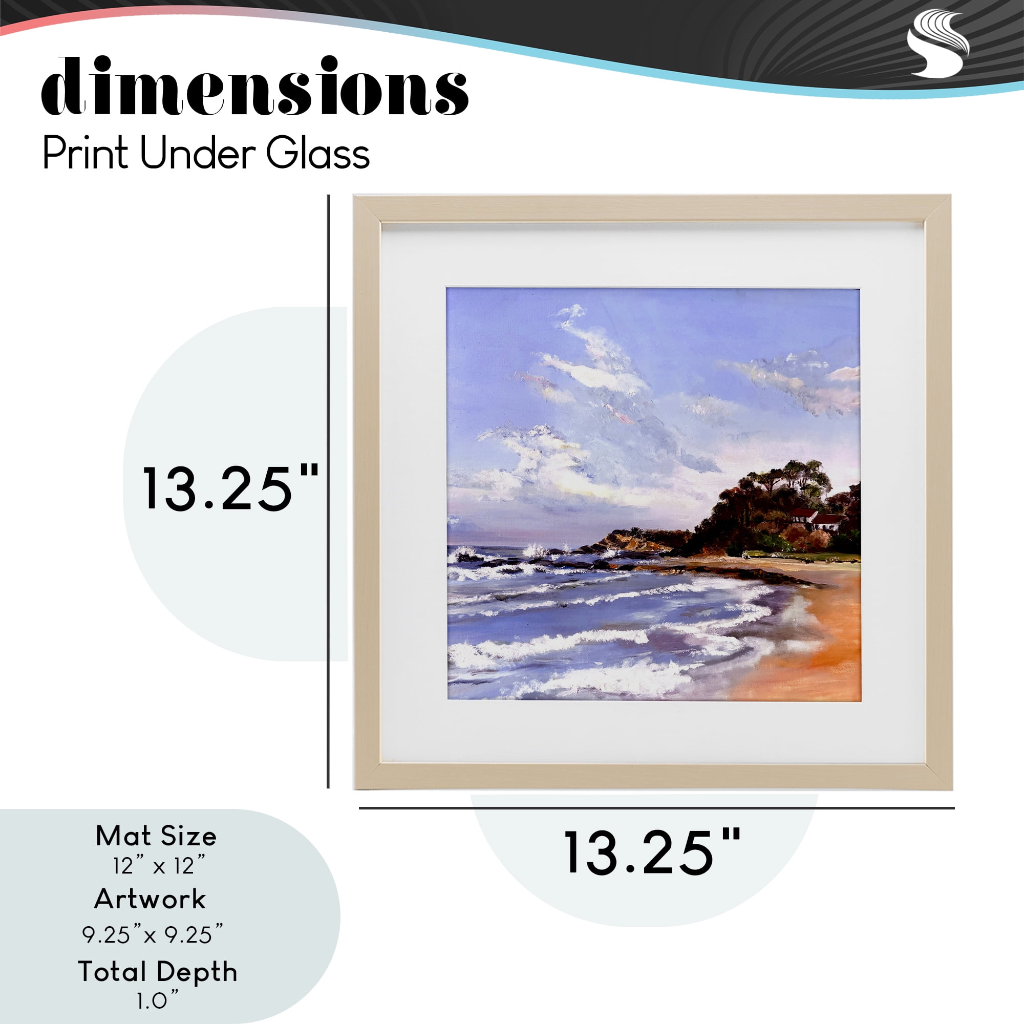 Malua Bay Seascape Birch Framed Print Under Glass, design by Patricia Reynolds
