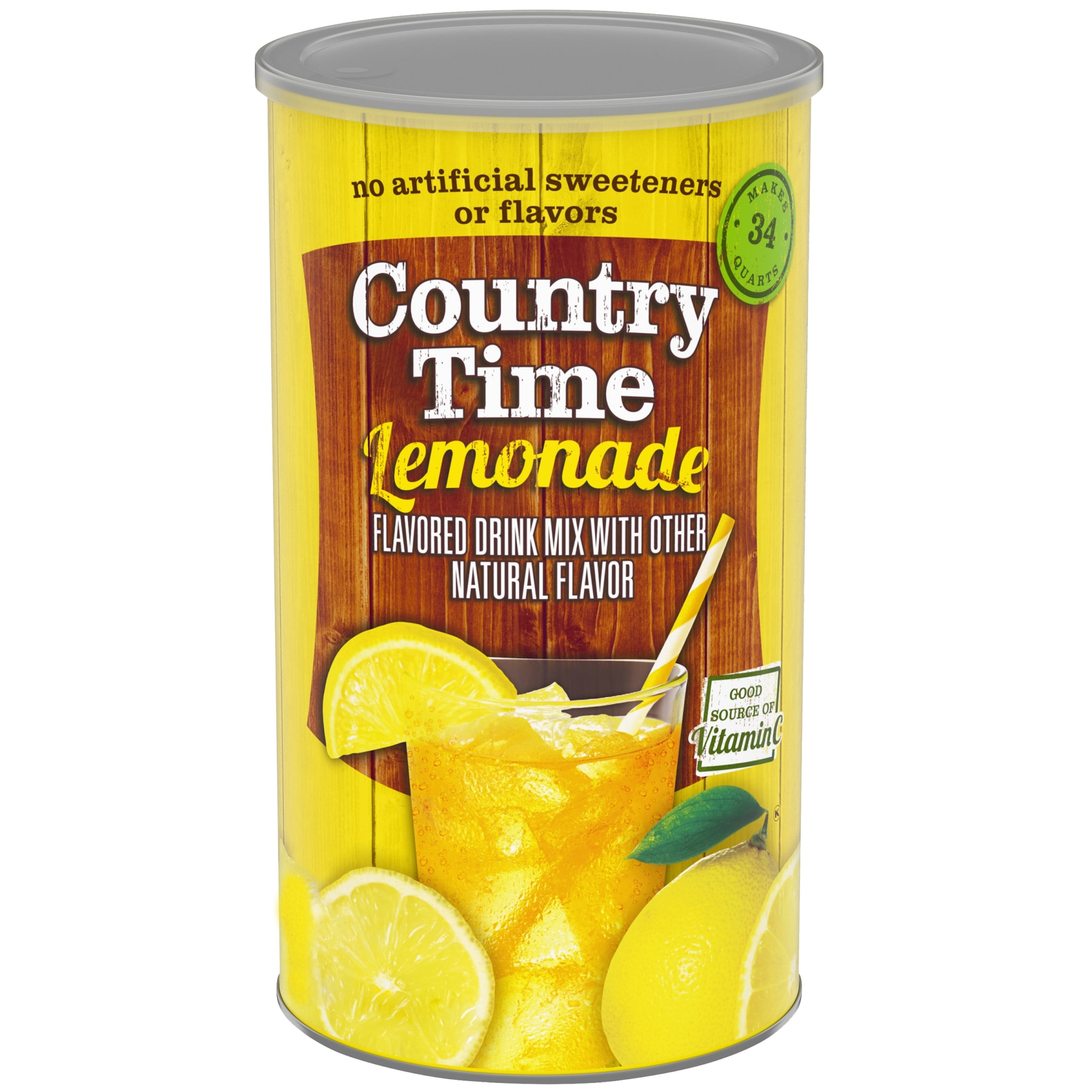 Country Time Lemonade Naturally Flavored Powdered Drink Mix 5 16 Lb Canister Walmart Com Walmart Com