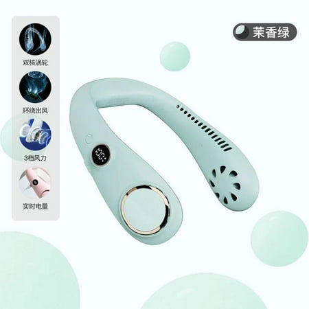

QING SUN Fan Portable Fan Mini Personal Fan Hanging Neck Fan Small But Powerful Adjustable 3 Speeds for Office Travel Home School (1 Piece) 1pcs Green