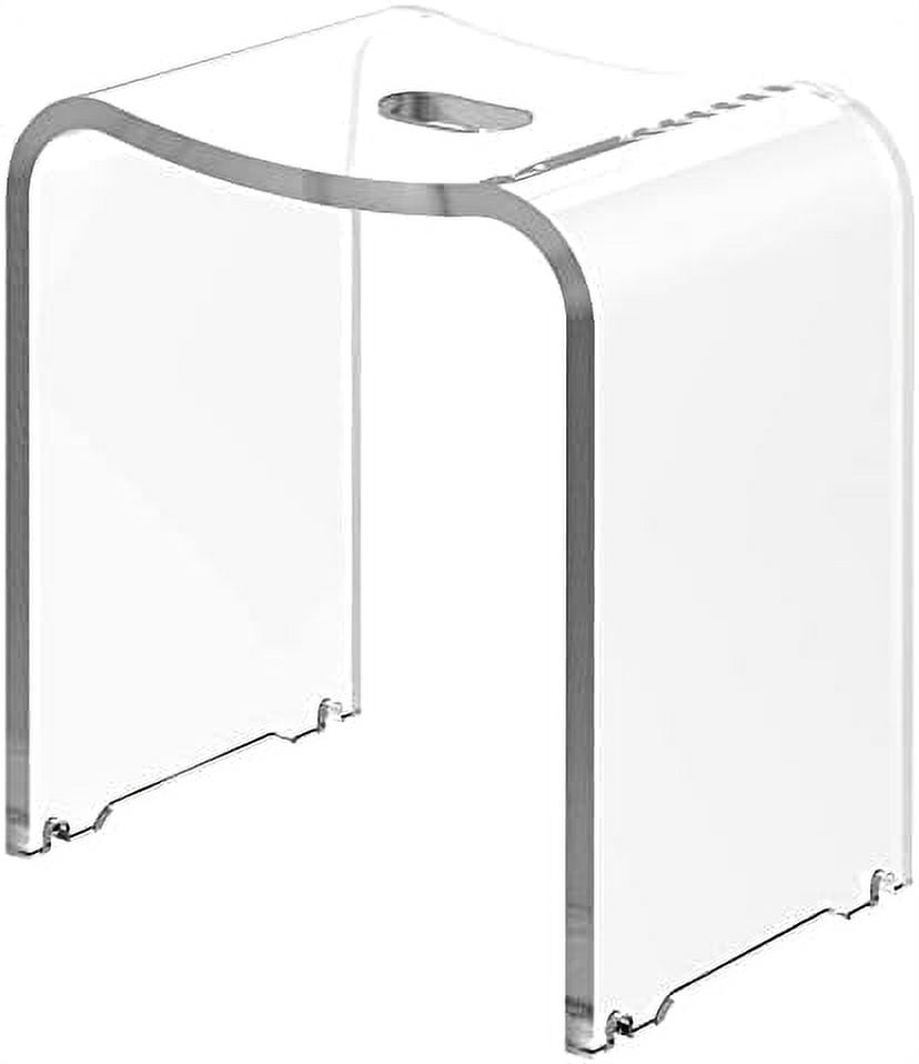 shower stool, modern shower bench with curved seat & water leaking hole