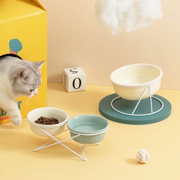Cuenco de cerámica para gatos, cuenco para comida para gatos, cuenco para perros, cuenco para agua potable, cuenco para comida, protección para la columna cervical, suministros para mascotas
