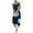Navy, variant on IROINNID Asymmetrical Dress For Women Strapless Sleeveless Summer Casual Halter Neck Suspender Skirt Slit Maxi Dress Round Neckline Print Dress
