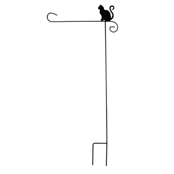 Briarwood Lane Wrought Iron Cat Garden Flag Stand Holder
