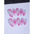 thumbnail image 5 of Ombre Baby Pink 3D Water Ripple And Floral Pattern 100% Handmade Press Nails Pearls Golden, 5 of 10