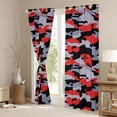 thumbnail image 3 of jejeloiu Camo Hunter Black Out Curtains,Red Gray Camouflage Curtains Pack of 2 (42x63 Each) For Teens Boys, 3 of 6
