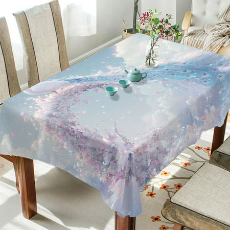 

YAZAOO Square Tablecloth Illustration Of Peacock Pattern Pattern Tableclothes