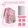 thumbnail image 2 of DAKIMOE Fashion Clear Backpack Heavy Duty PVC Transparent Bag See Through BookBag for Student School Work Festival Sport Travel, 2 of 10