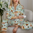 thumbnail image 6 of Kdxio Mushroom House Insect Frog Women's Pajama Sets Long Sleeve Button Down Sleepwear Nightwear Soft Pjs Lounge Sets-XX-Large, 6 of 7