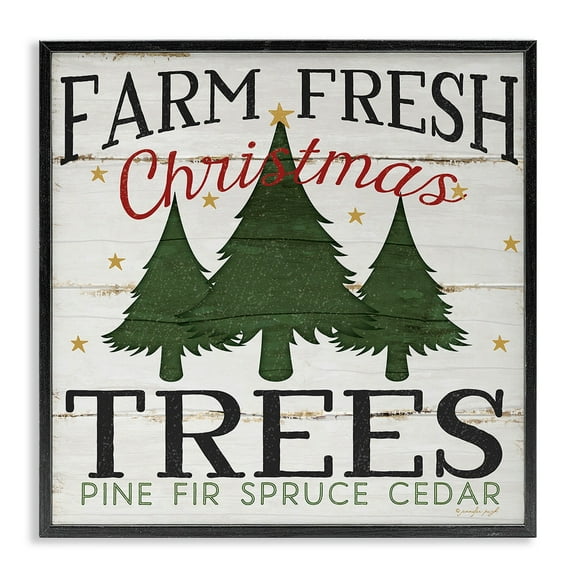 Stupell Industries Farm Fresh Christmas Trees, 24 x 24,Design by Jennifer Pugh