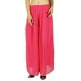 thumbnail image 2 of Bimba Pantalon Long Évasé Large Jambe Plissée Style Jupe pour Femmes, 2 of 6