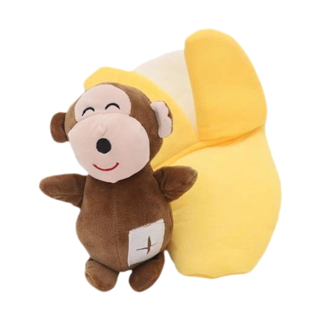 Juguete para perros chirriante, juguete masticable de peluche para cachorros, regalo de cumpleaños, divertido juguete de peluche de mono plátano suave