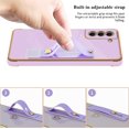 thumbnail image 6 of Designed for Samsung Galaxy S21 FE 6.4" Luxury Case for Women Girls,Soft Silicone Plating Bumper Wristband Holder Case Slim Anti-Scratch Shockproof Love Heart Cute Case(Elegant Purple), 6 of 14