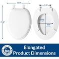 thumbnail image 5 of Padded Toilet Seat, Cushioned Soft Vinyl over Wood Core Seat, Secure Hinges, Easy Clean, Elongated, White, 5 of 6