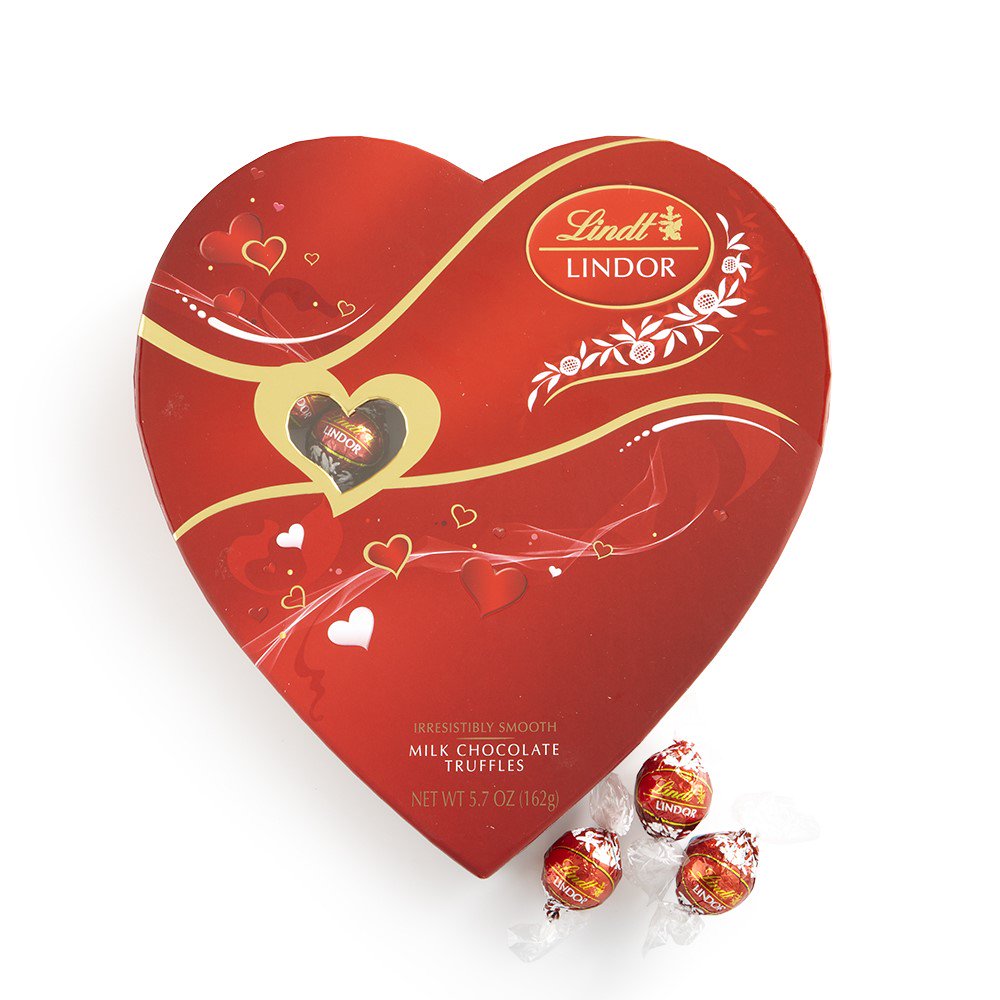 Lindt Lindor Milk Chocolate Truffles and Milk Chocolate Hearts in