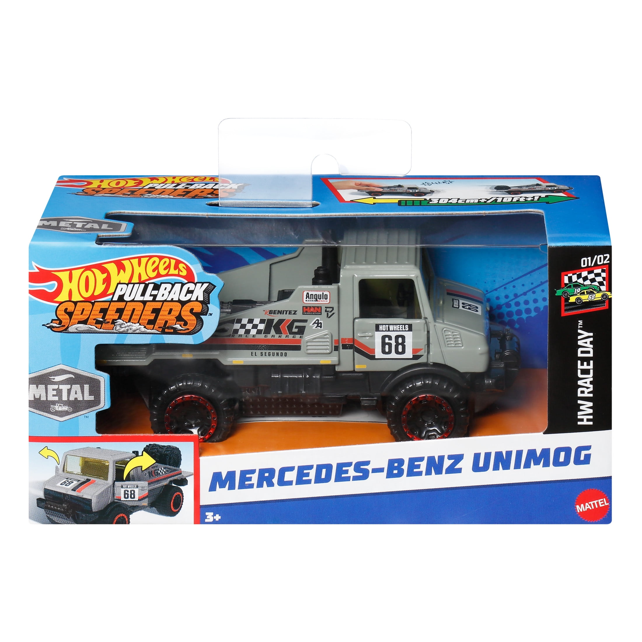Hot Wheels® PullBack Speeders™ Toy Car in 1:43 Scale, Pull Car Backward & Release to Race  (图5)