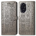 thumbnail image 2 of Funda Cartera FOXDOCK para Honor 200 , Flip PU con Relieve de Gatos y Perros, Tarjetero y Soporte, 2 of 6