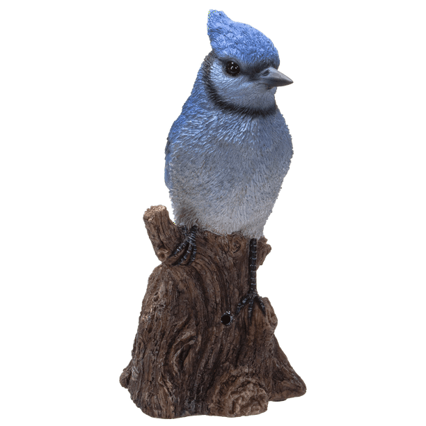 Blue Jay Perching On Branch With Motion Activated Bird Sound Collectible Figurine Walmart Com Walmart Com