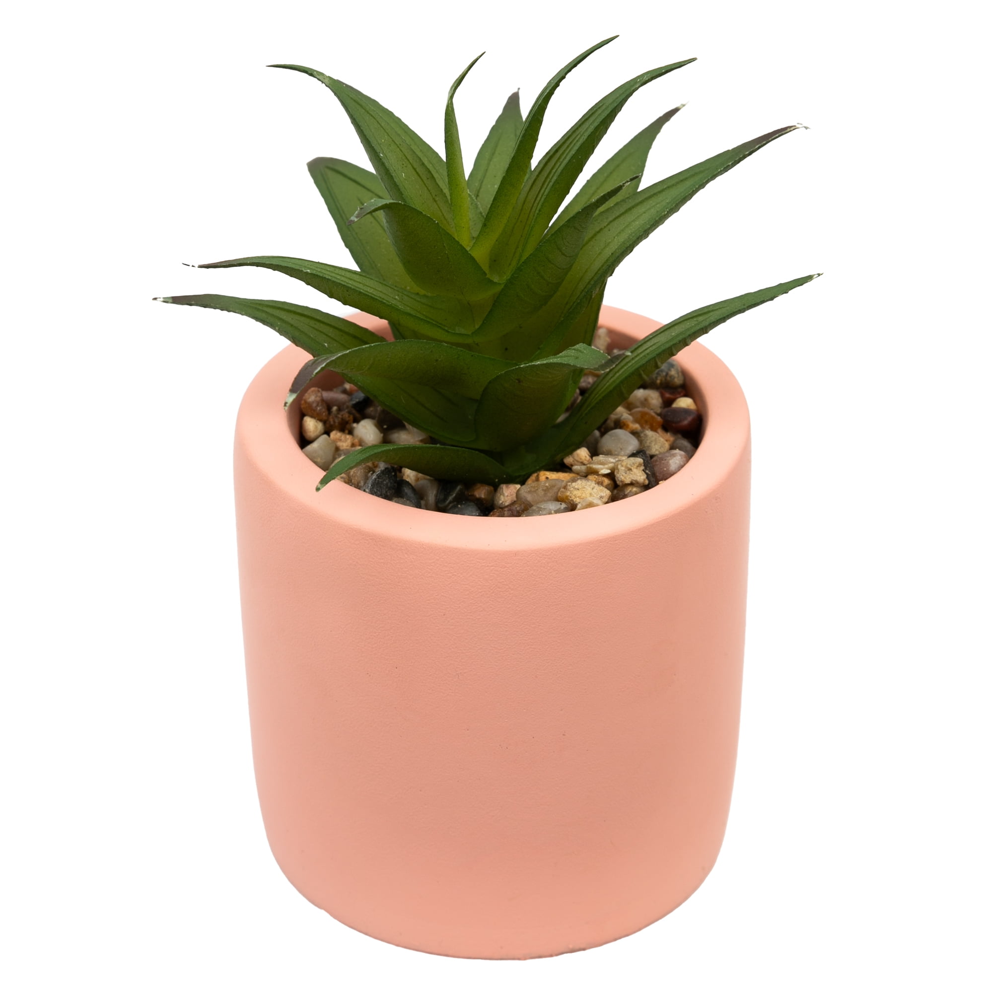 Mainstays by Becky G. & Alejandra 5.5" Artificial Succulent Plants in Orange, Mimosa & White Modern Ceramic Planters (3 Count)
