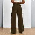 thumbnail image 4 of JoliSweat Cargo Sweatpants for Women Wide Leg High Waisted Joggers Baggy Drawstring Athletic Trousers Sweat Pants with Pockets Army Green XL, 4 of 4