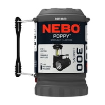 NEBO Poppy 300 Lumen Gray Lantern and 150 Lumen Spotlight, Battery Operated