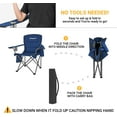 thumbnail image 2 of KingCamp Oversized Camping Chairs 2 Pack, Padded Compact Folding Portable Chair, 300 lbs, Blue, 2 of 6