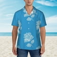 thumbnail image 5 of White Flowers Men's 3d Print Casual Button Down Shirts, Novelty Hawaiian Short Sleeves M, 5 of 8