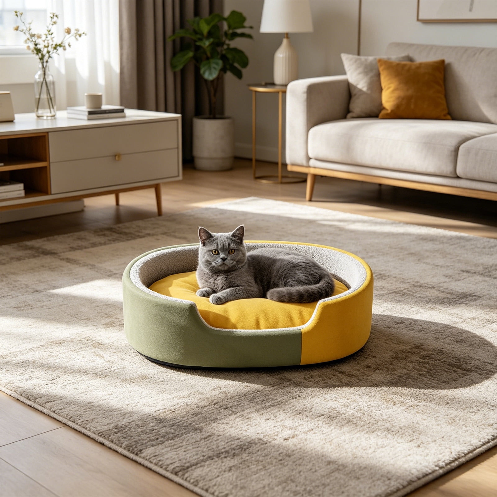 Cat Dog Beds for Indoor All Season Cats Pet Kennel Washable Cats Bed Dog Blanket with Removable Cover Bed Pad