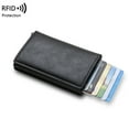 thumbnail image 4 of Notus Men’s Minimalist Aluminium Credit Debit Card Money Holder Ultra Metal RFID Blocking Real Carbon Fiber Pop up Card Wallet Minimalist Aluminium Credit Debit Card Money Holder Black, 4 of 6