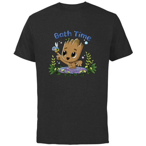 Marvel Studios I Am Groot Bath Time - Short Sleeve Cotton T-Shirt for Adults - Customized-Black