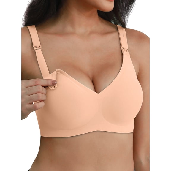 MINTREUS Nursing Bras for Breastfeeding Seamless Comfort Maternity Bra Pregnancy Sleep Bralette with Extra Extender