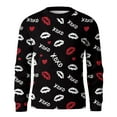 thumbnail image 5 of LWavelet Men's "XOXO" & Lip Print Sweater - Playful Design, Perfect for Valentine's Day Celebrations & Casual Hangouts Vermilion XL, 5 of 6