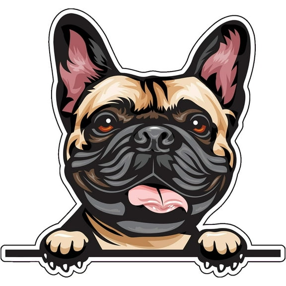 WickedGoodz Smiling French Bulldog Vinyl Decal - Dog Breed Bumper Sticker - for Laptops Tumblers Windows Cars Trucks Walls