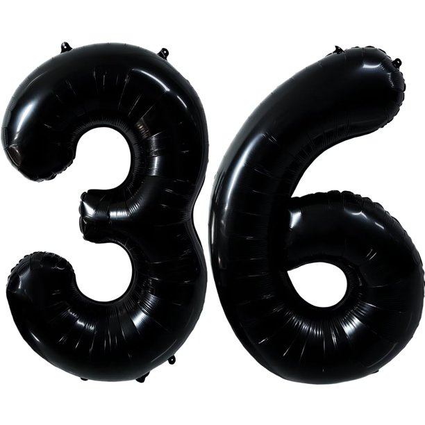 Globo LVMOQIQIU, lámina negra, número 36, 40 pulgadas, decoración de fiesta