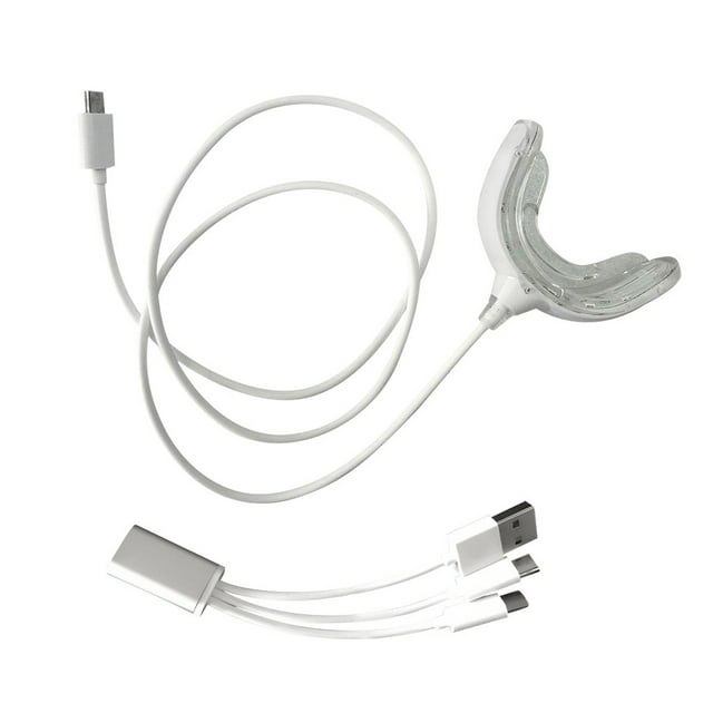 Kit de blanqueamiento dental LED - Luz alimentada por USB para iPhone/Android - con adaptadores, para la eliminación de manchas dentales en casa