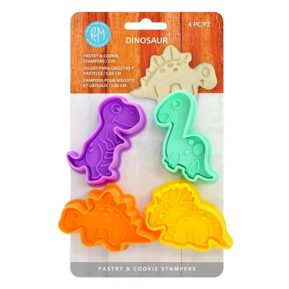 R&M International Dinosaur Cookie and Pastry Stampers Set of 4