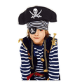 thumbnail image 5 of 24 Uds. Parches de ojo de pirata negro, máscara de ojo de capitán caribeño con calavera de un ojo para fiesta de Halloween, regalos de Navidad y fiesta para niños JM, 5 of 5