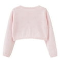 thumbnail image 3 of GYRATEDREAM Infant Baby Girls Long Sleeve Shrug Knit Cardigan Crop Toddler Bolero Dress Sweater Solid Color Shawl Cover Up for 9 Months-3 Years, 3 of 8