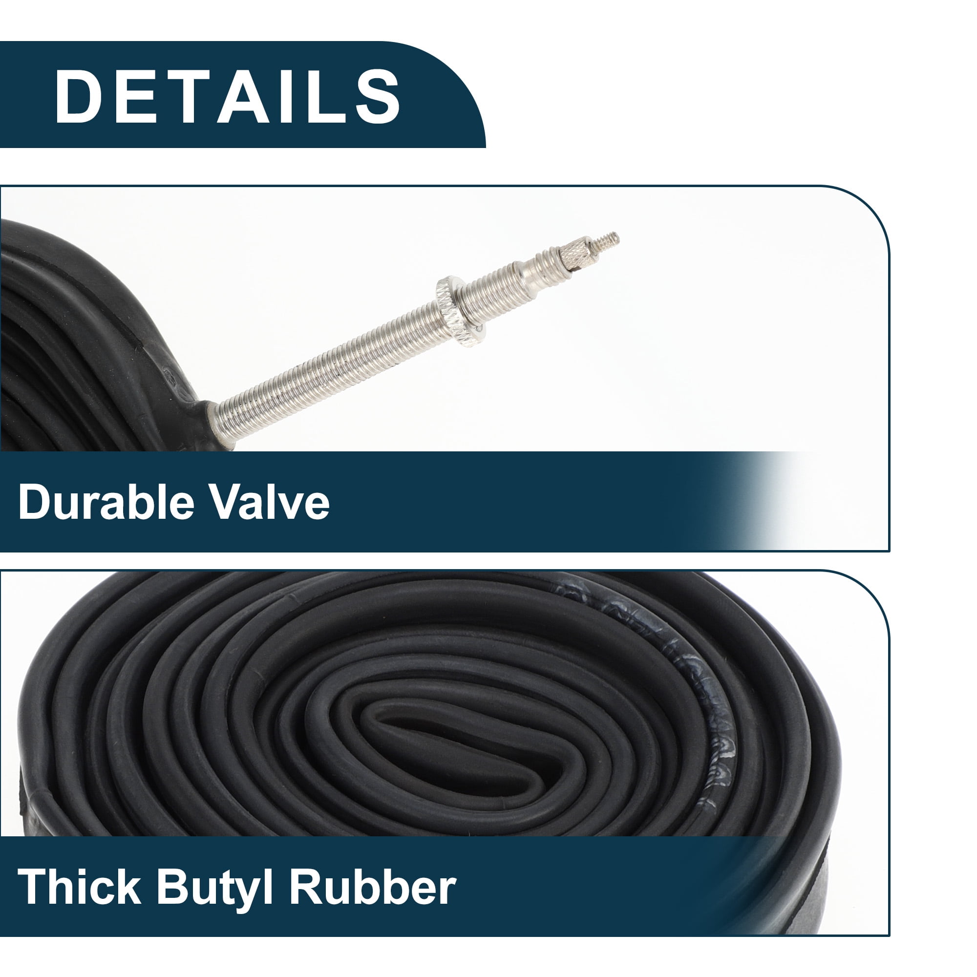 Unique Bargains Bike MTB Cycling Inner Tire 700x23/25C Durable 60mm French Type Valve
