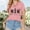 Pink2, variant on MORTTIC Women's V-Neck Graphic Tee – Lightweight Summer Letter Print Top for Everyday Casual Wear