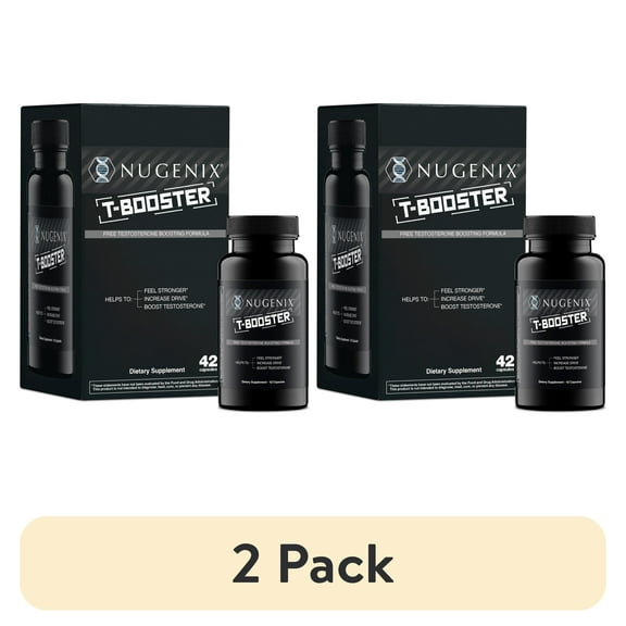 (2 pack) Nugenix T-Booster Free Testosterone Booster for Men, Hormone Supplement, 42 Capsules, 14 Day Supply
