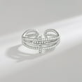 thumbnail image 5 of Dainty Cross Open Ring for Women Men Adjustable Cross Faith Hope Wedding Statement Finger Band Stackable Cubic Zirconia Ring Christian Religious Jewelry Simple Fashion Gift for Best Friends, 5 of 10